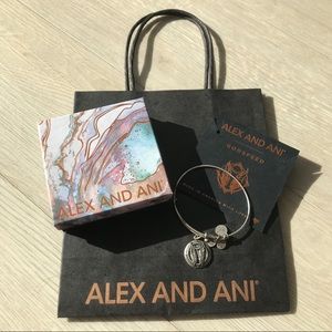 Alex and Ani Silver Godspeed Charm Bangle Bracelet